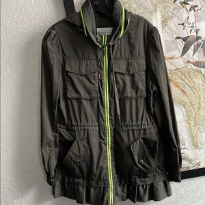 BCBGeneration Olive Jacket with Bright Yellow Details